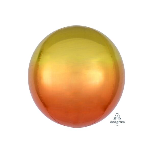 Globo Metálico Esfera Ombré Amarillo y Naranja 17"