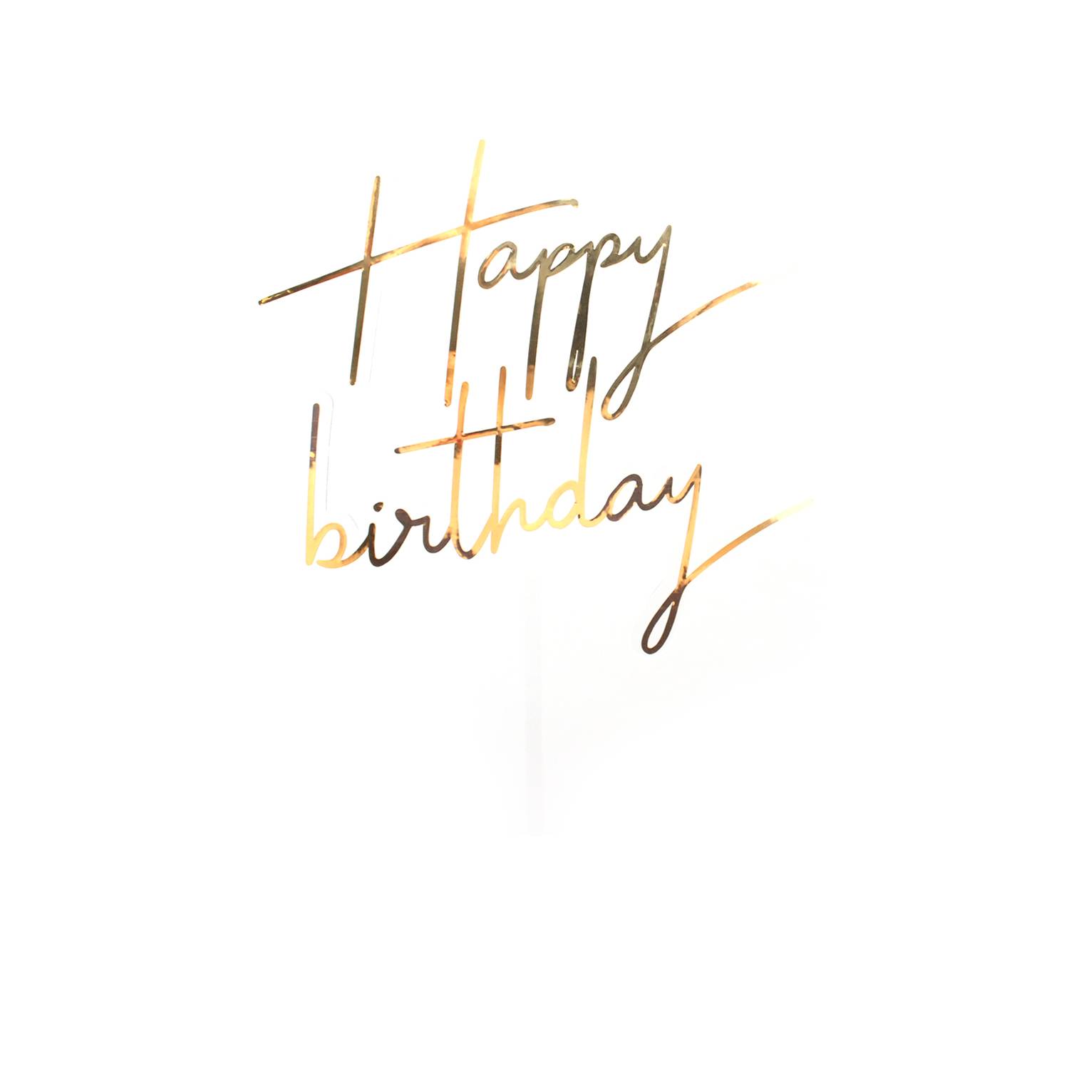 Cake Topper HBD Dorado