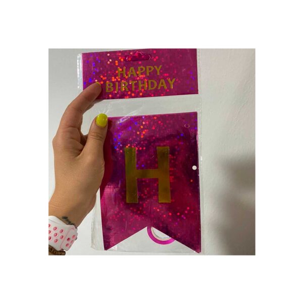 Letrero HBD Holográfico Magenta