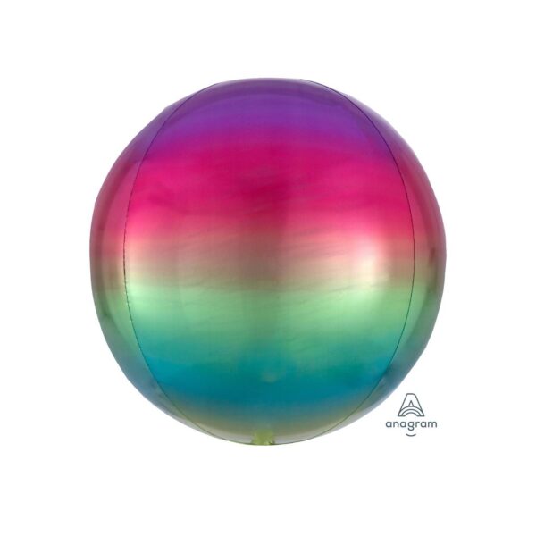 Globo Metálico Esfera Ombré Arcoiris 17"