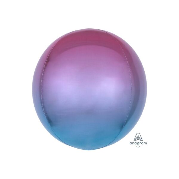Globo Metálico Esfera Ombré Morado y Azul 17"