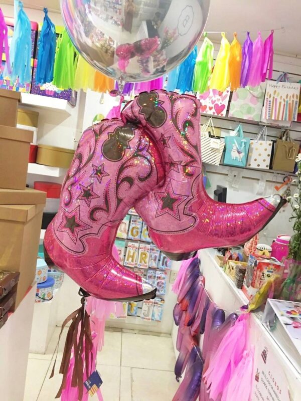 Globo Botas Vaqueras Rosas - Imagen 2