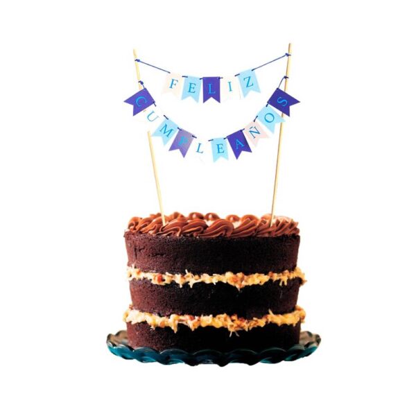Cake Topper Feliz Cumpleaños Azul