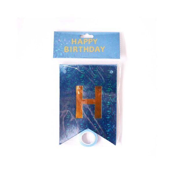 Letrero HBD Holográfico Azul Clarito