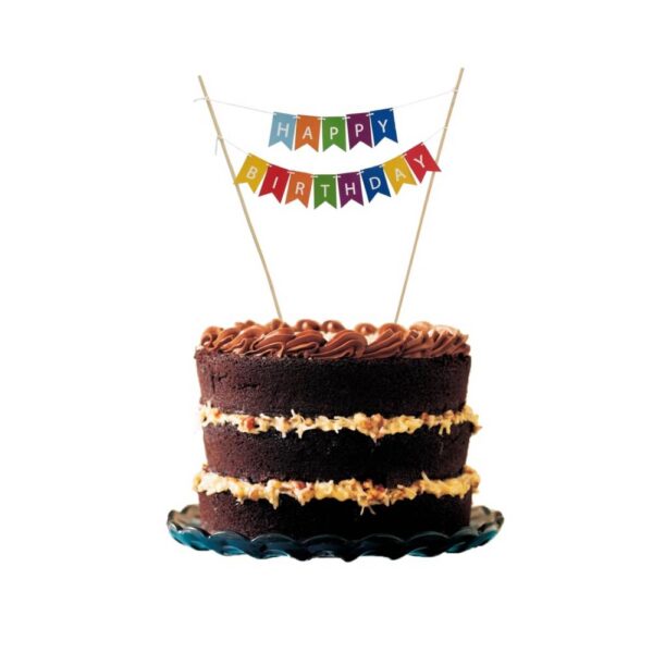 Cake Topper Happy Birthday Multicolor