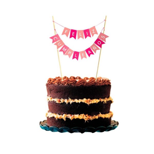 Cake Topper Feliz Cumpleaños Rosa