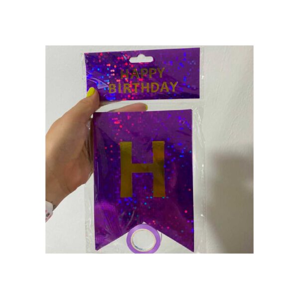 Letrero HBD Holográfico Morado
