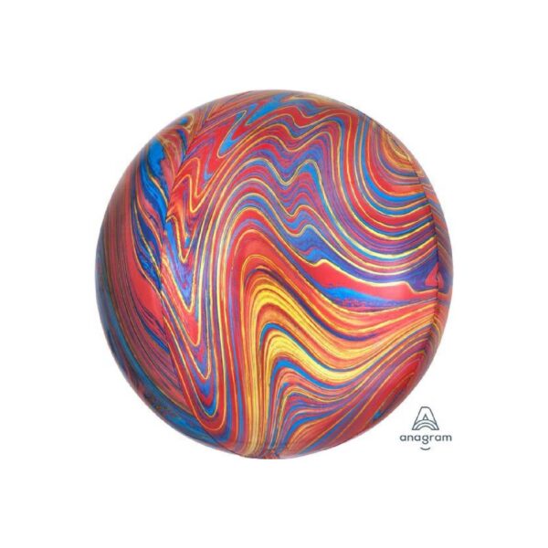 Globo Metálico Esfera Marmoleada Colorida 17"