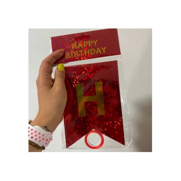 Letrero HBD Holográfico Rojo