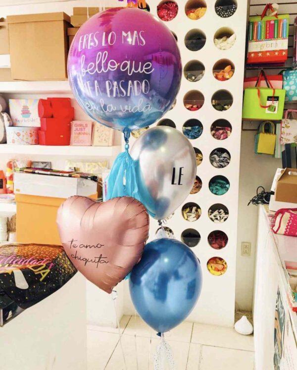 Globo Metálico Esfera Ombré Morado y Azul 17" - Imagen 3
