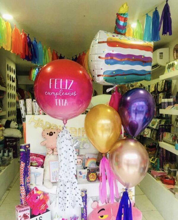 Globo Metálico Esfera Ombré Roja y Rosa 17" - Imagen 2
