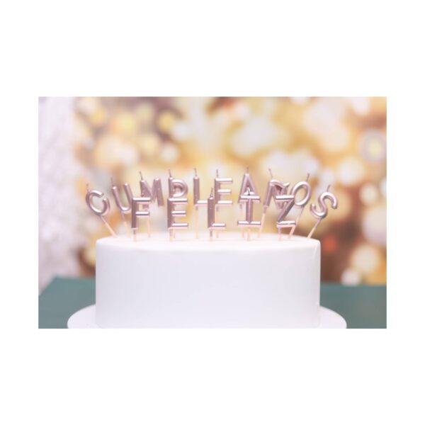 Velas "Feliz Cumpleaños" Oro Rosa