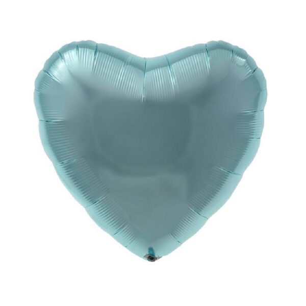 Globo Corazón Metálico Azul Pastel 36″