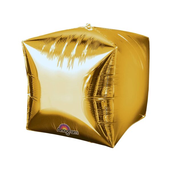 Globo Metálico Cubo Dorado 17"