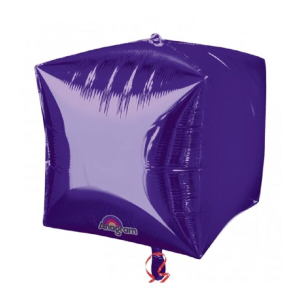 Globo Metálico Cubo Morado 17"