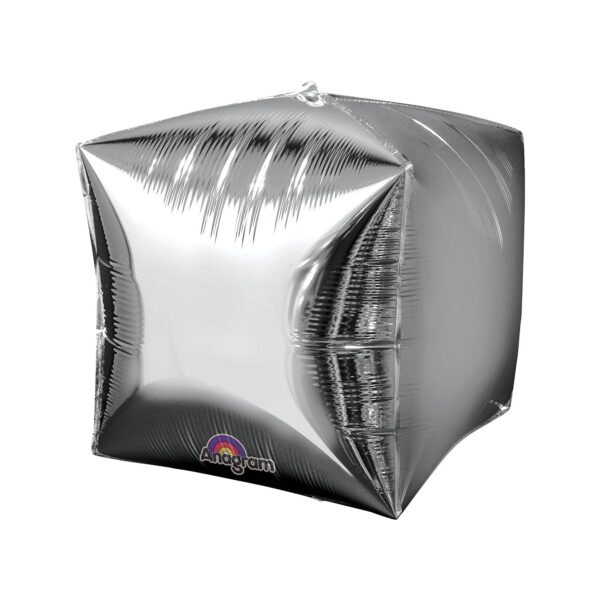Globo Metálico Cubo Plata 17"