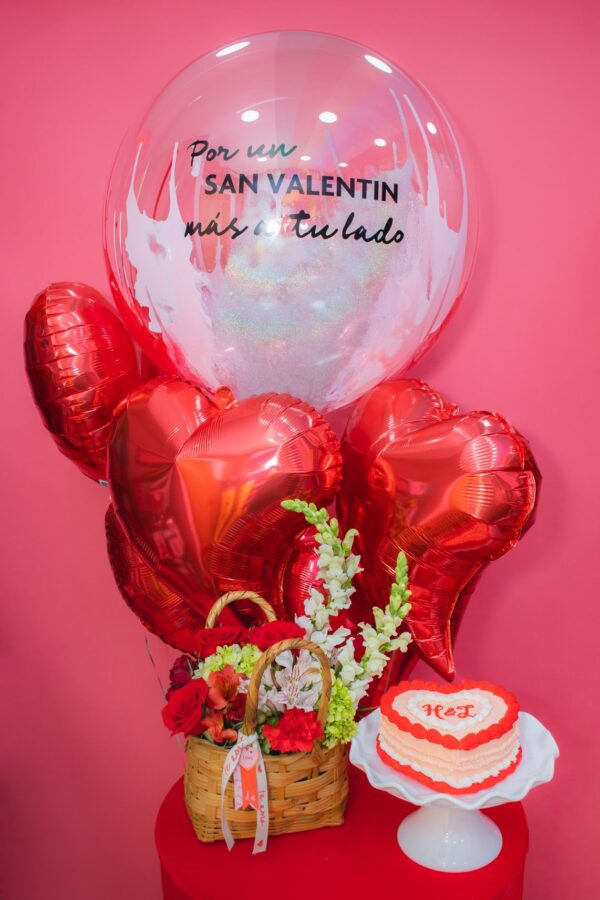 Burbuja + Corazones + Pastel