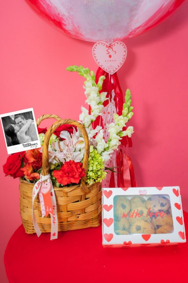 Canasta Floral + Galletitas