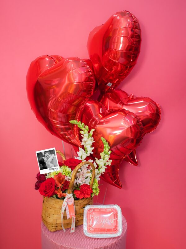 5 corazones + Bolsa Floral